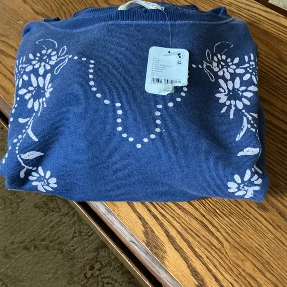 Free People We The Free Graphic Camden in Blue sz Large NWT - Picture 6 of 7